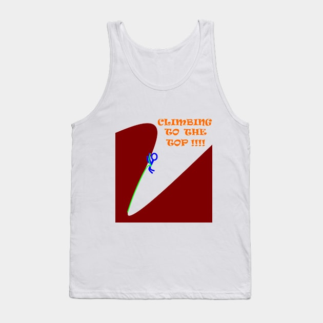 Rock Climbing To The Top Tank Top by simonjgerber